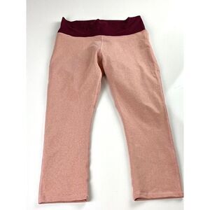 Fabletics PowerHeathered High Waisted Crop Legging Womens Medium Pink Burgundy U